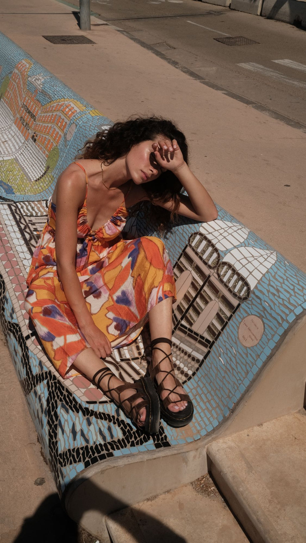 Printed Deep V Maxi Dress