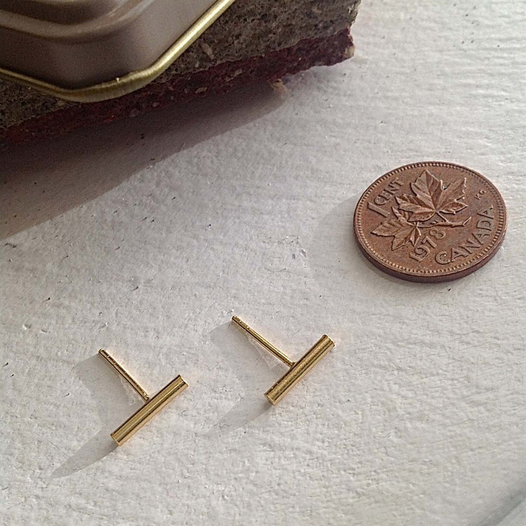 Radius Minimalist Bar Stud Earrings