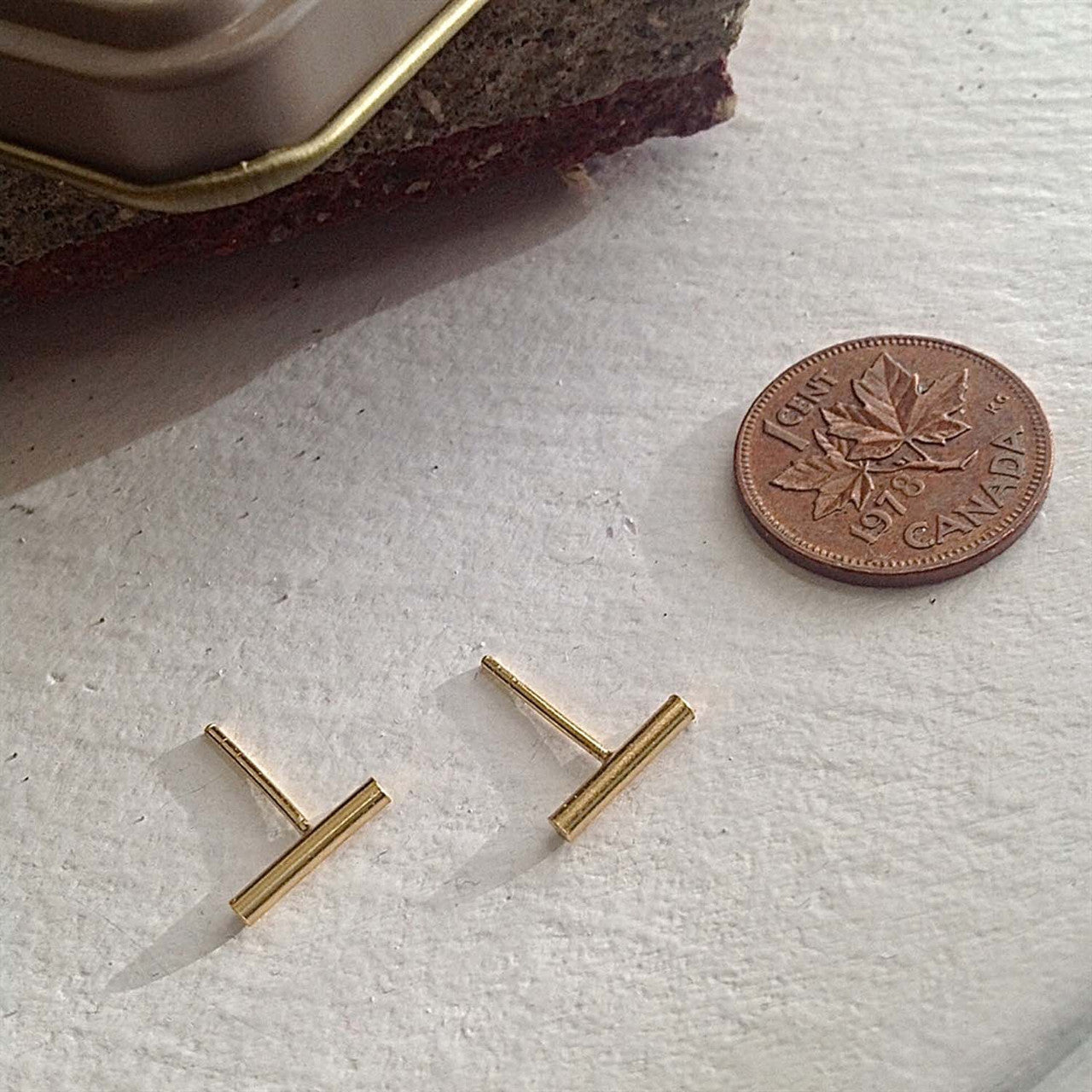 Radius Minimalist Bar Stud Earrings