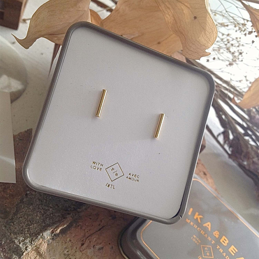 Radius Minimalist Bar Stud Earrings