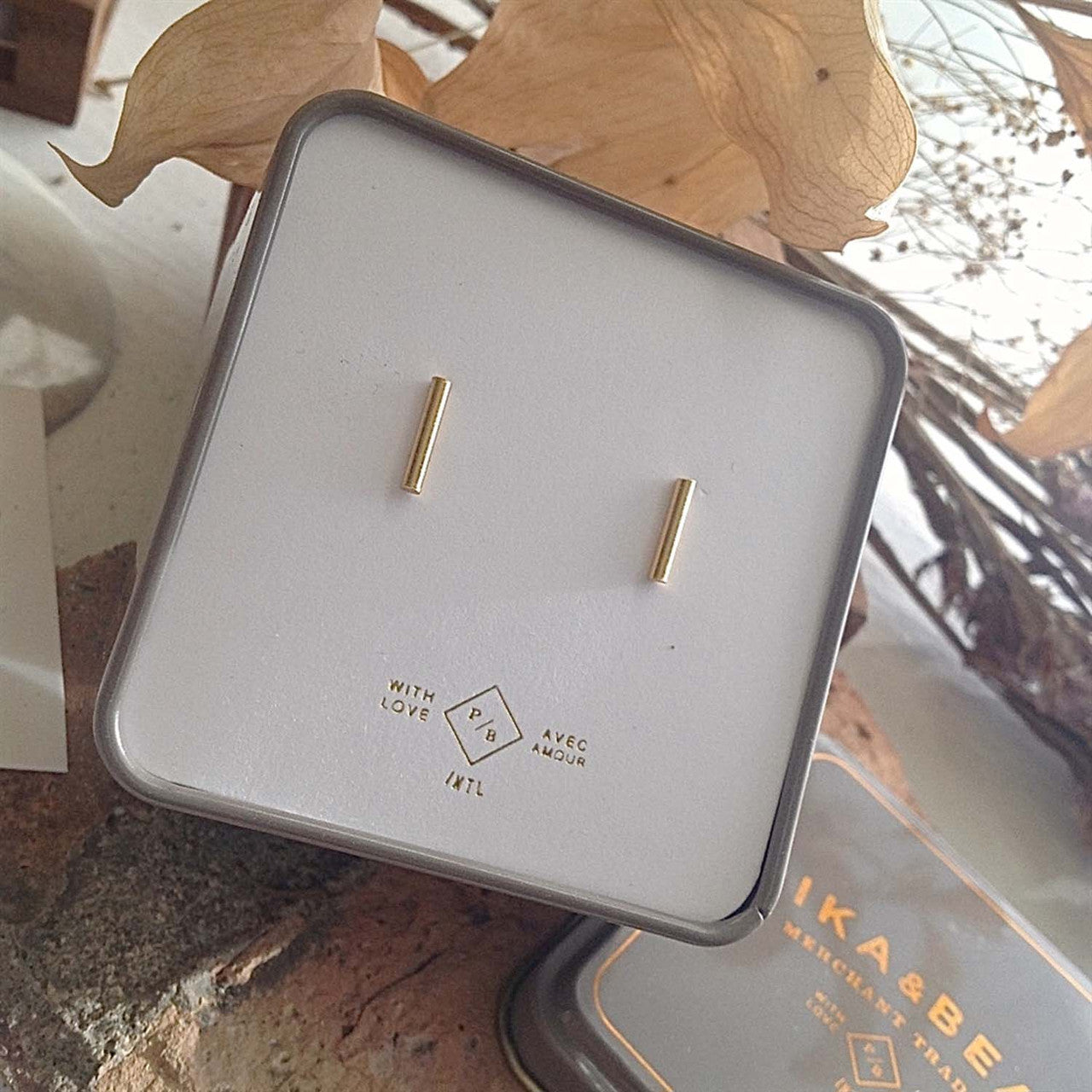 Radius Minimalist Bar Stud Earrings
