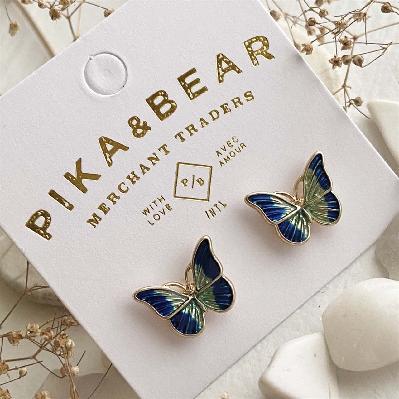 Vlinder Cloisonné Style Butterfly Stud Earrings