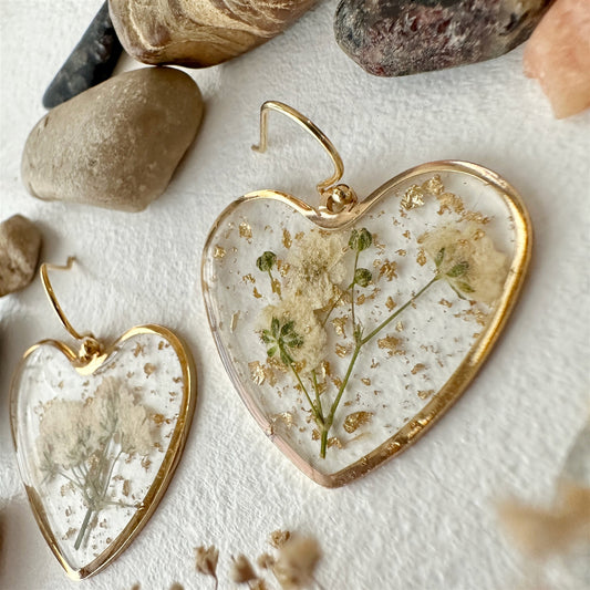 Bronte Clear Acrylic Heart Earrings