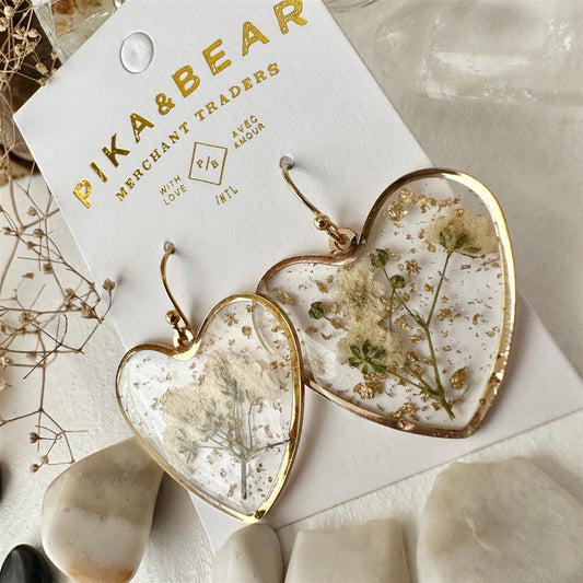 Bronte Clear Acrylic Heart Earrings