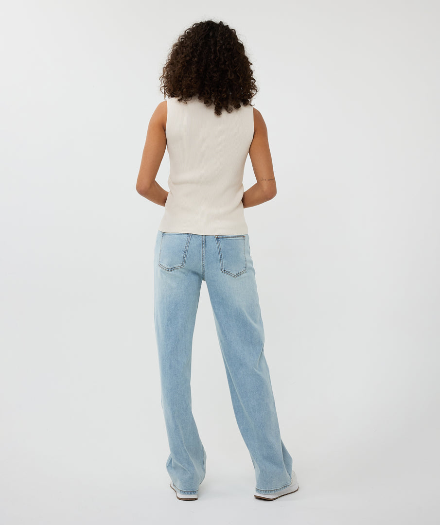 V-Neck Button Detail Top