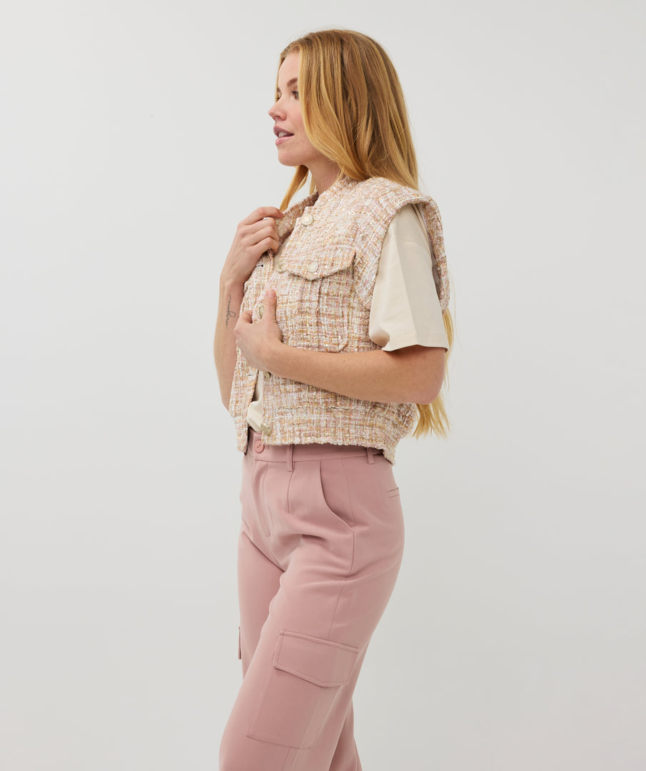 Tweed Button-Up Vest
