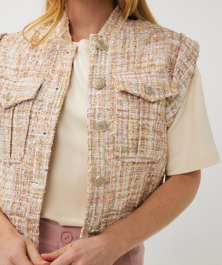 Tweed Button-Up Vest