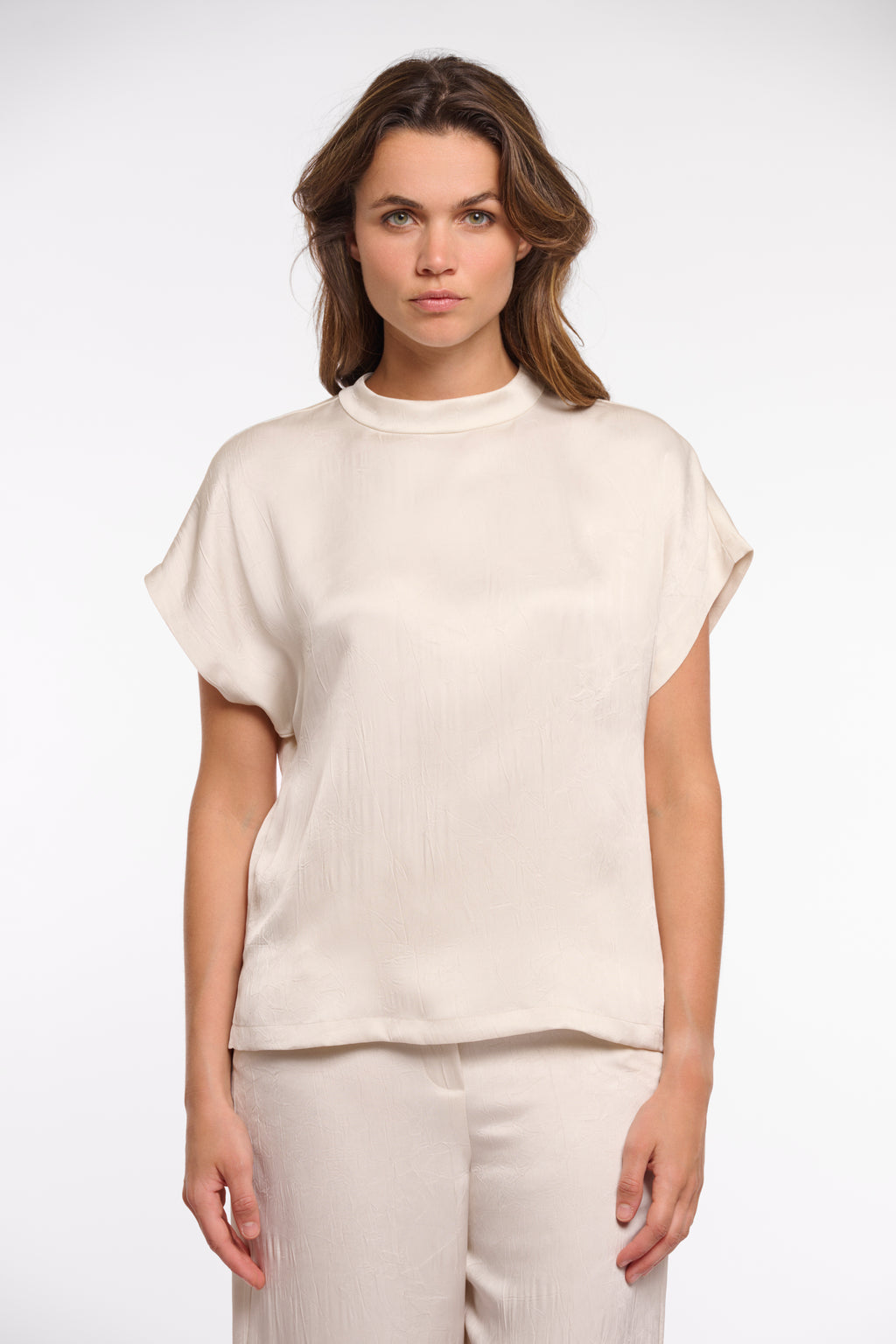 Esai Short Sleeve High Neck Top