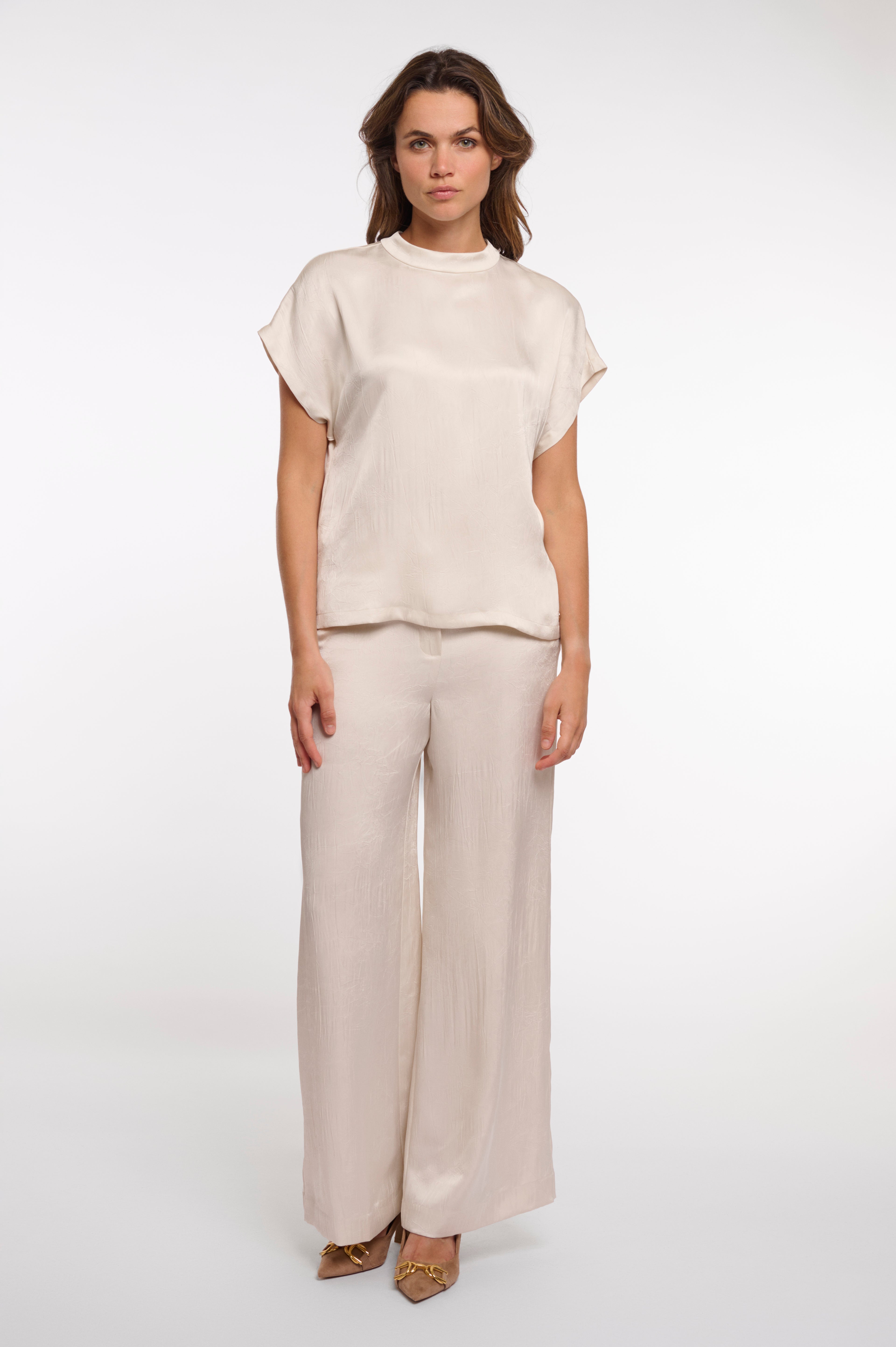 Esai Short Sleeve High Neck Top