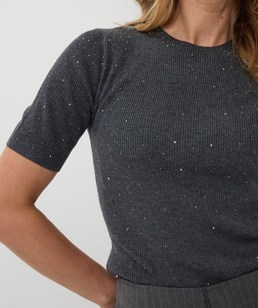 Ribbed Sparkle Knit Tee