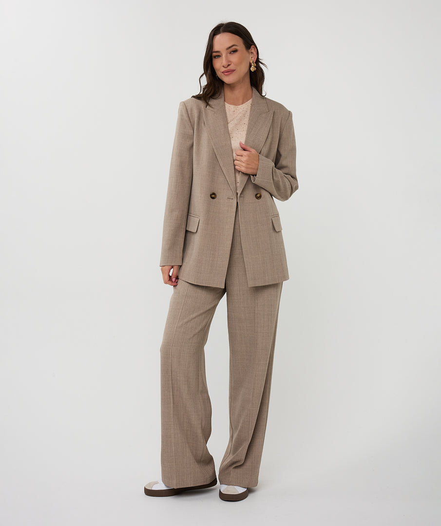 Mélange Double-Breasted Blazer