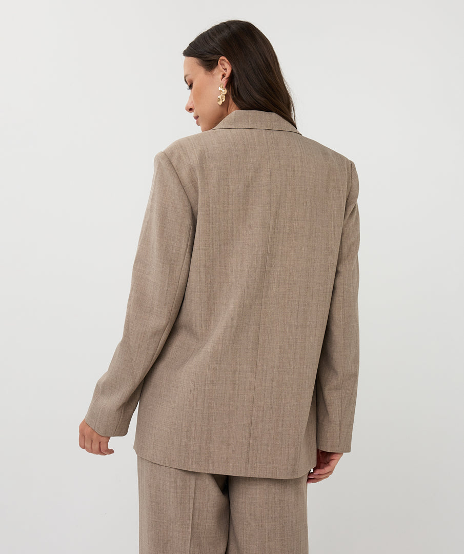 Mélange Double-Breasted Blazer