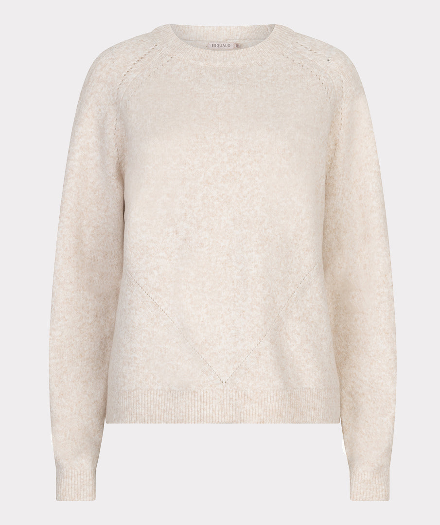 Ajour Raglan Sleeve Sweater