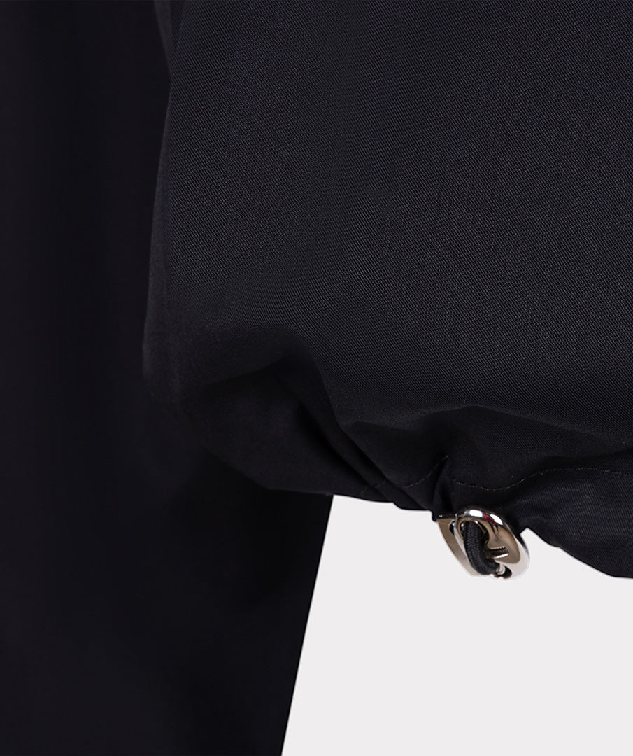 Drawstring Cropped Poplin Blouse