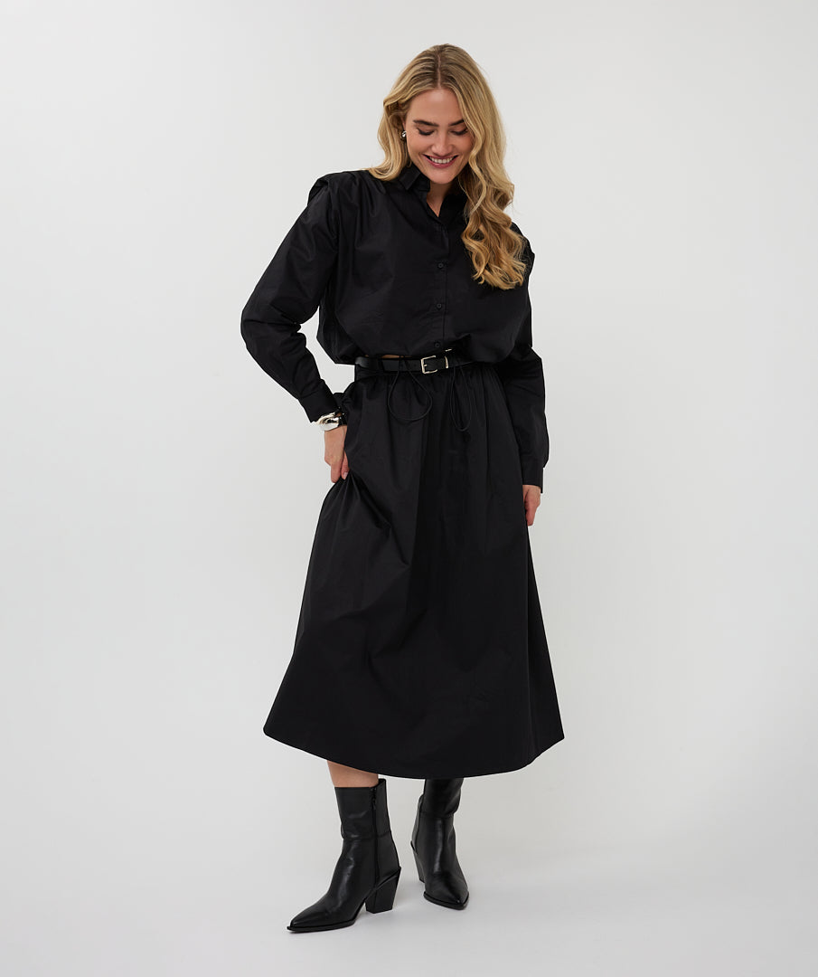 Drawstring Cropped Poplin Blouse