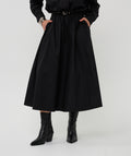 Poplin Belted Pocket Maxi Skirt