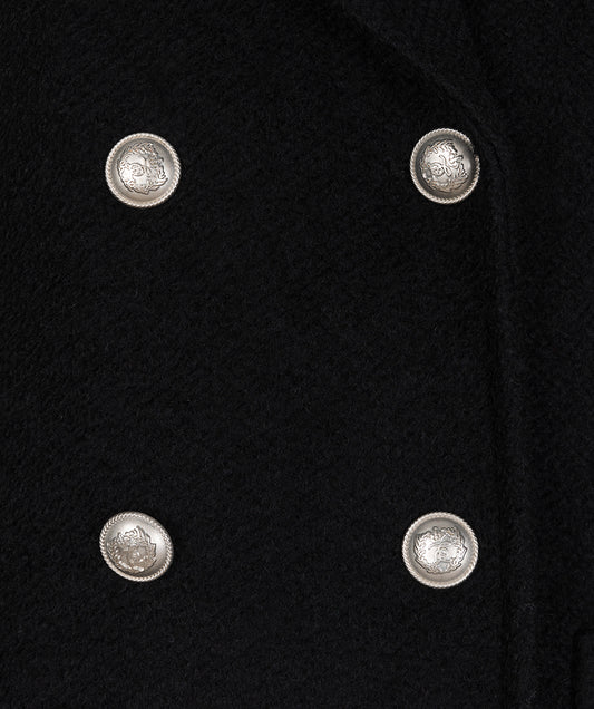 Bouclé Double-Breasted Coat