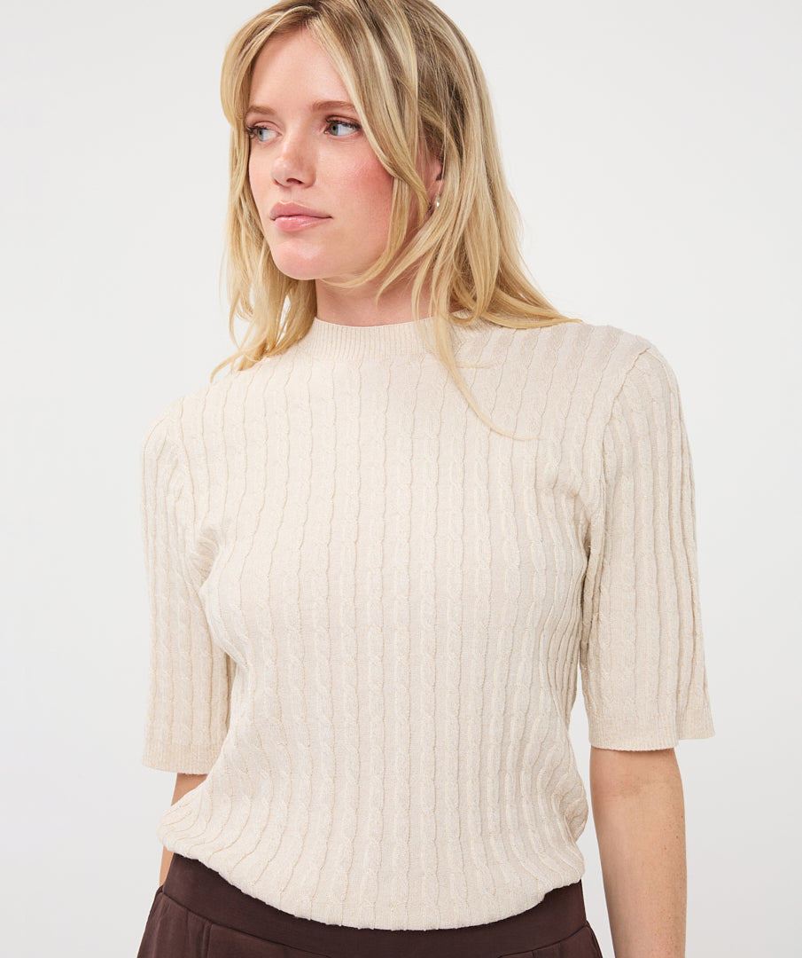 Ribbed Short Sleeve Top