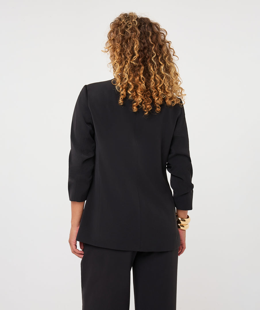 Ruched 3/4 Sleeve Blazer