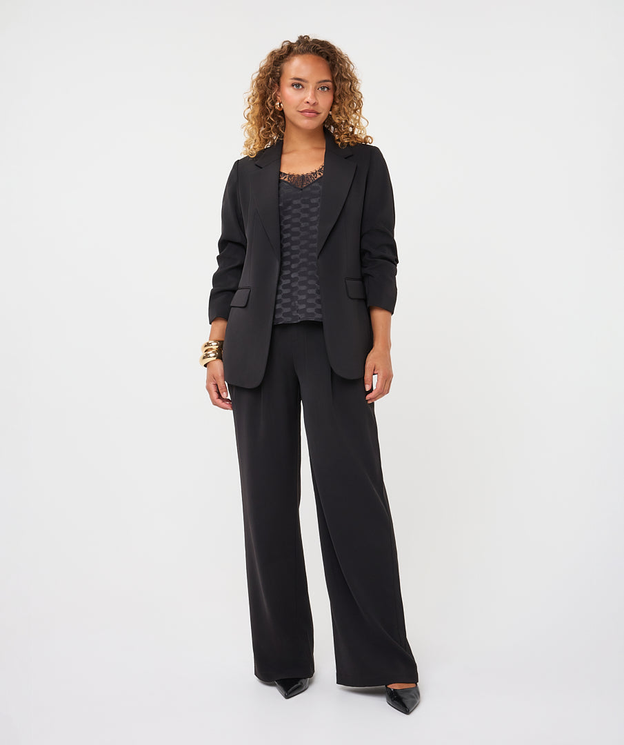 Ruched 3/4 Sleeve Blazer