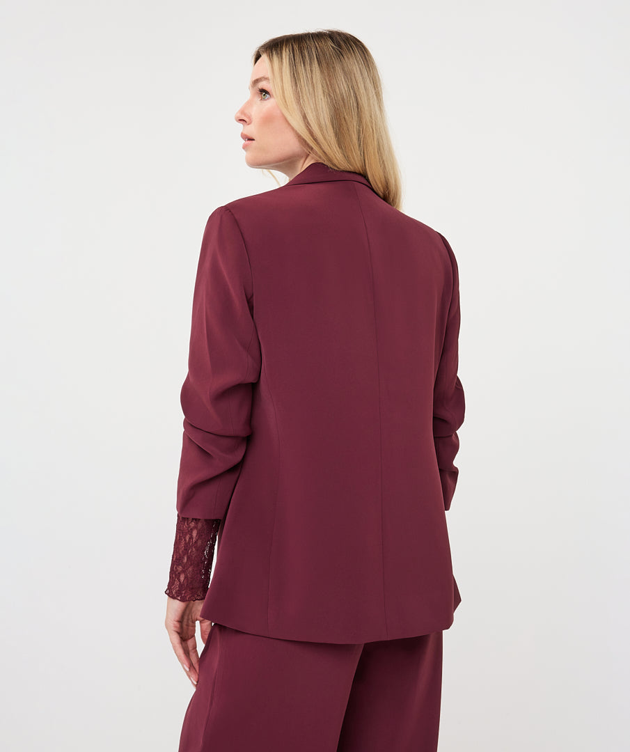 Ruched 3/4 Sleeve Blazer