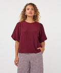 Balloon Sleeve Crinkle Texture Blouse