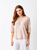FERONIA LINEN MIX V-NECK SWEATER
