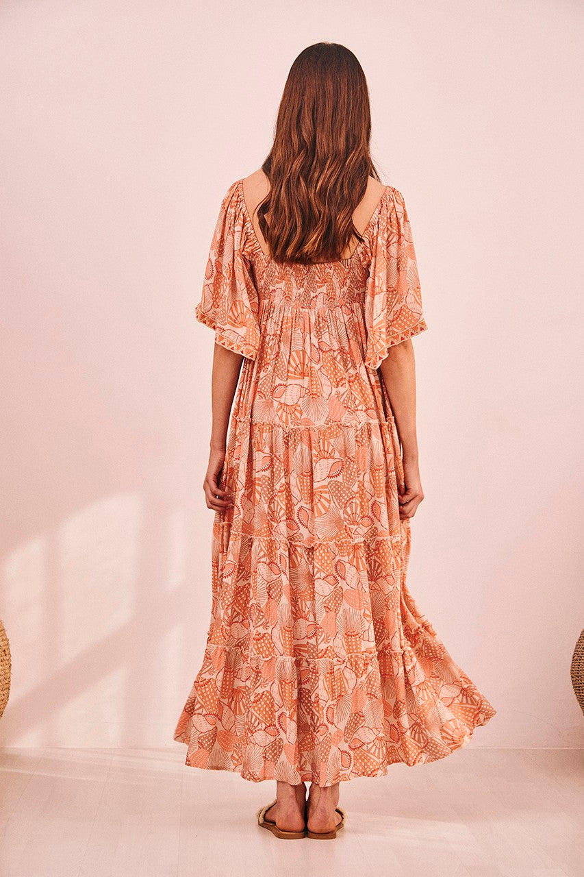 Seashell Print Maxi Dress