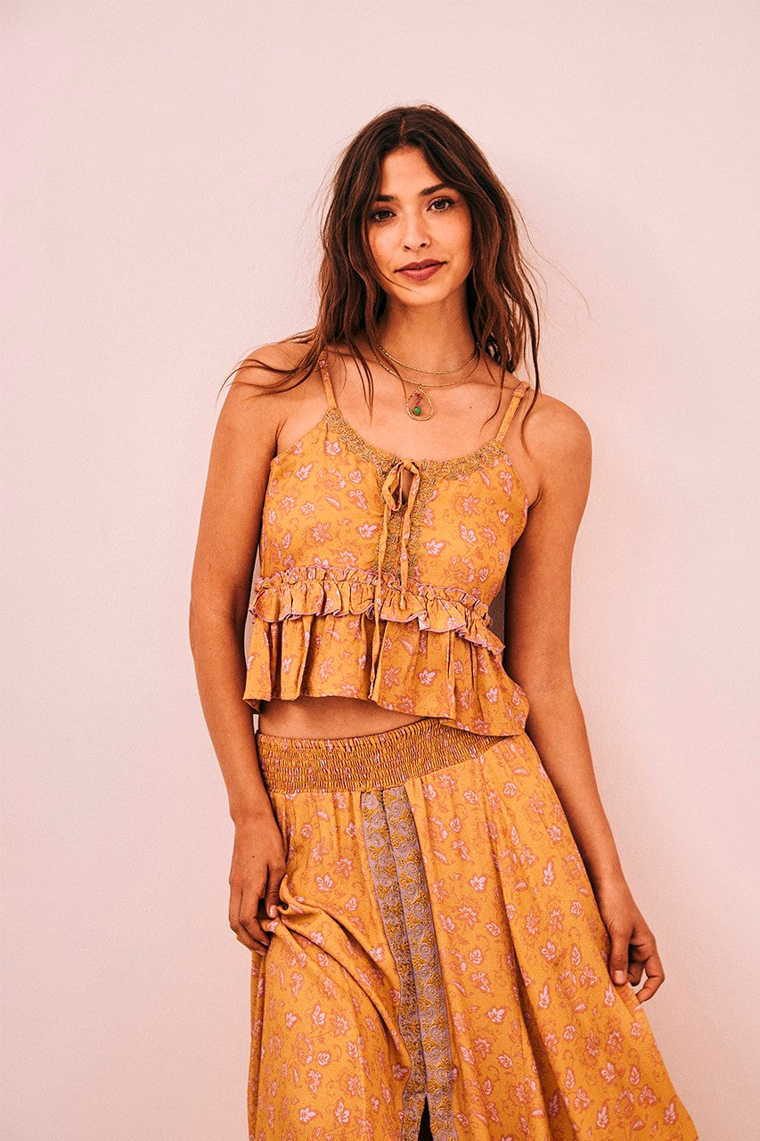 Embroidered Printed Sleeveless Blouse