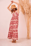 Floral Print V-Neck Maxi Dress