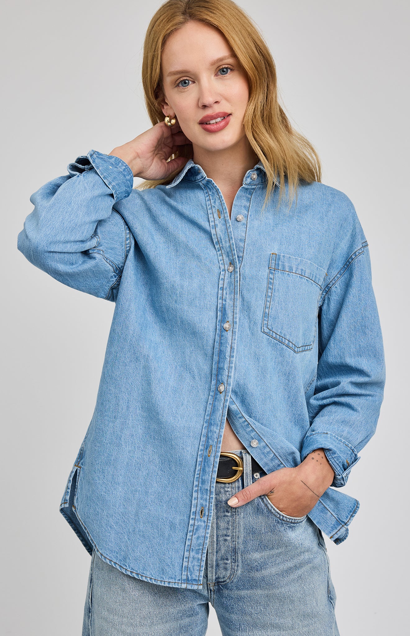 Whitney Denim Button Down Shirt