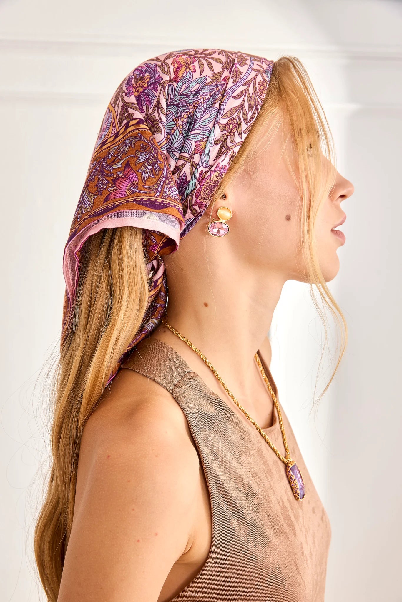 Nura Floral Print Viscose Scarf