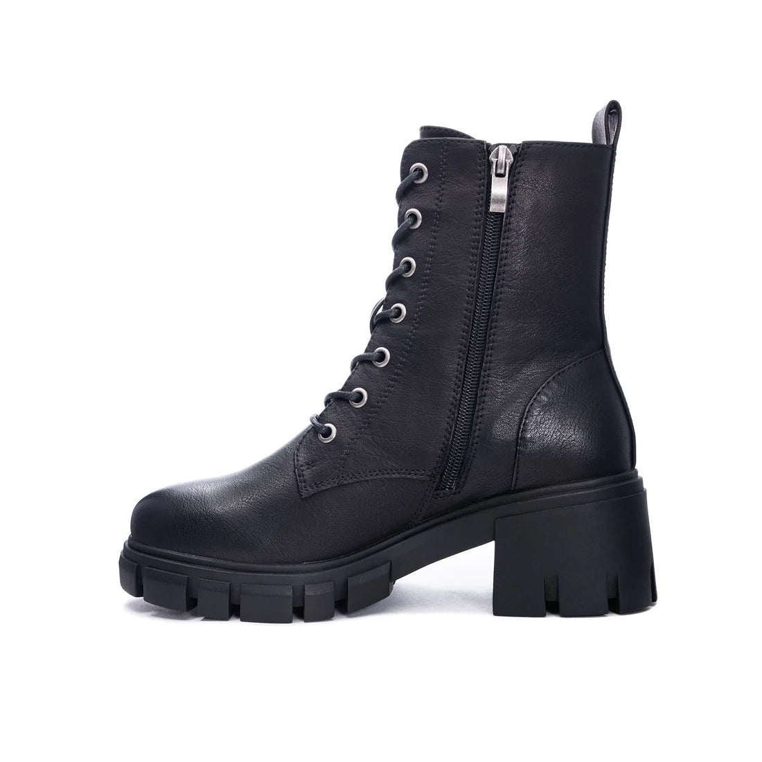 Bainx short combat boot with suede collar sales