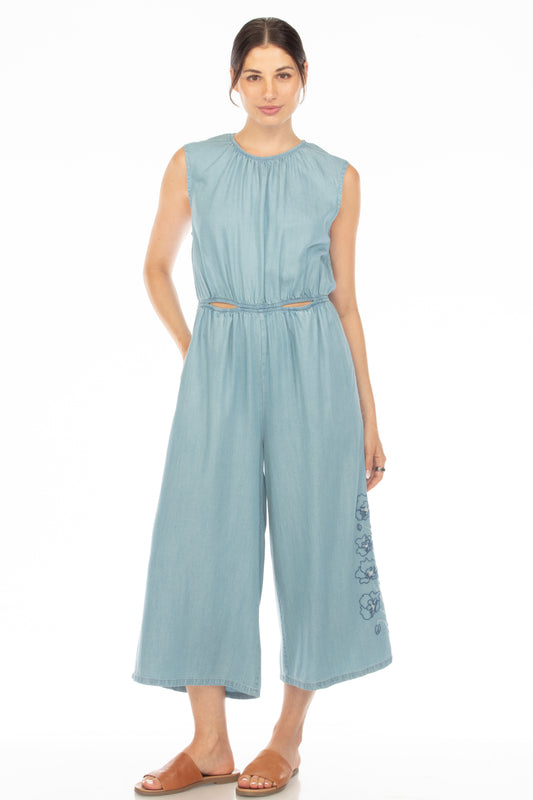 Kara Cut Away Embroidered Jumpsuit
