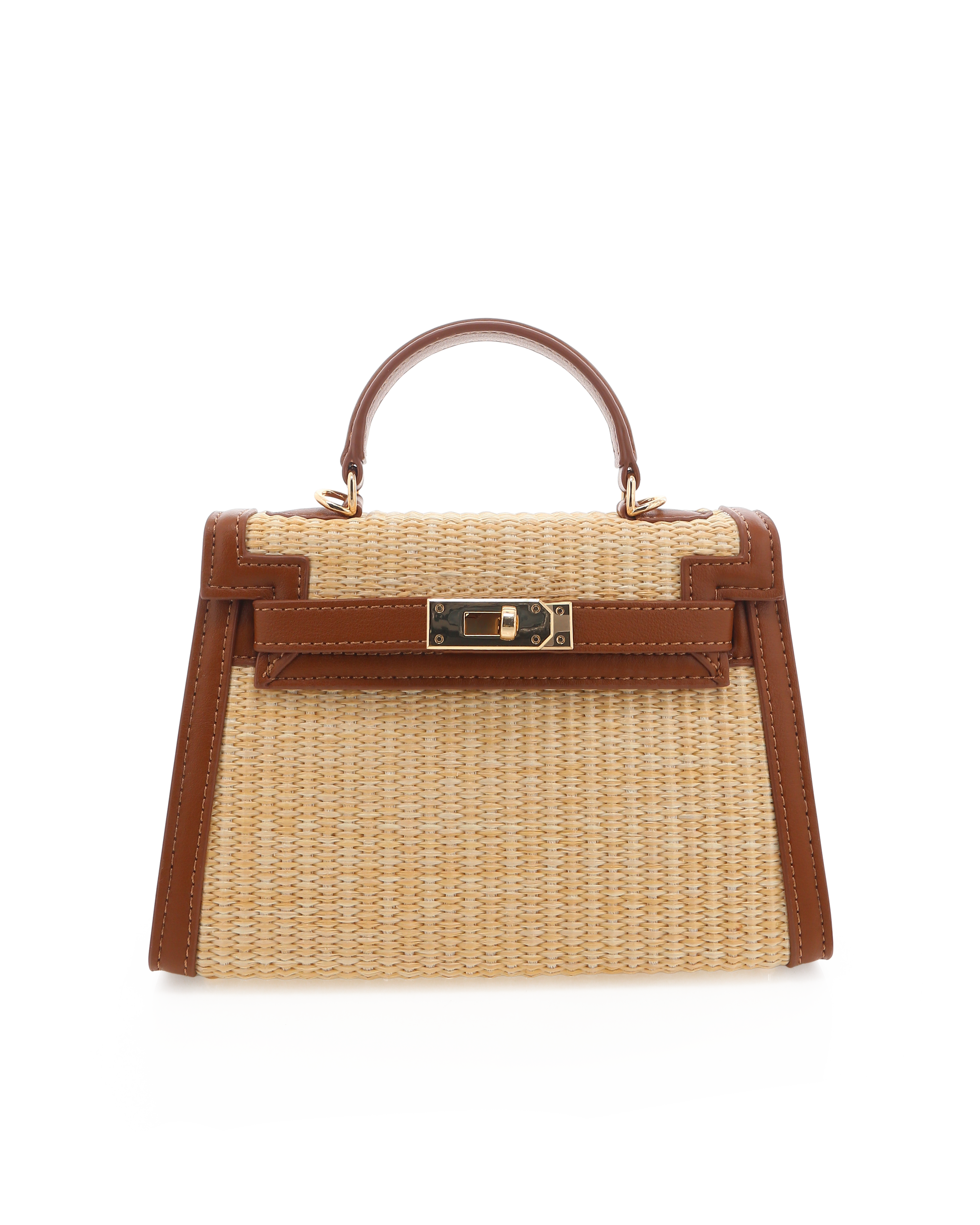 HARIETTE RAFFIA HANDLE BAG
