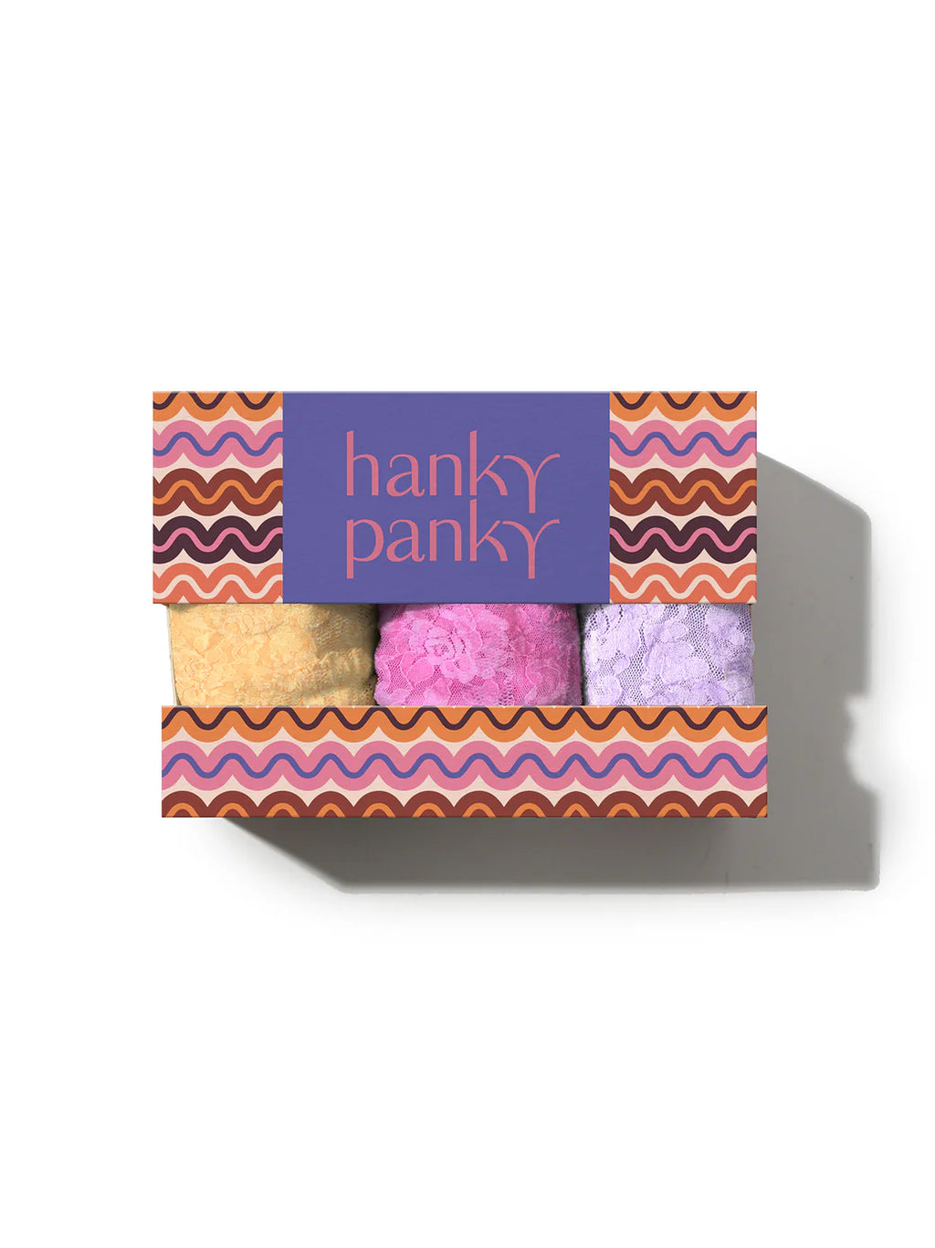 3 Pack Signature Lace® Original Rise Thongs In Pink Printed Box