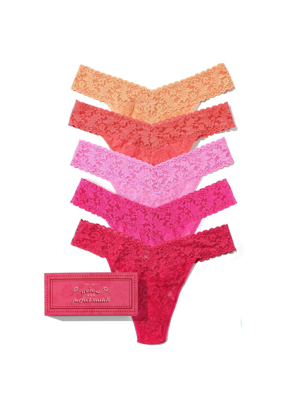 Signature Lace® Original Rise Thong V-Day Matchbox 5 Pack