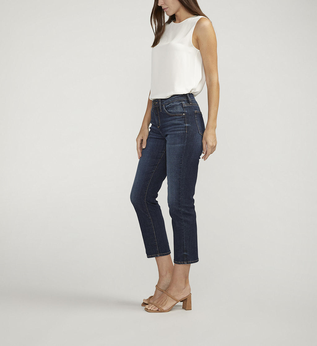 Ruby Mid Rise Straight Cropped Jeans