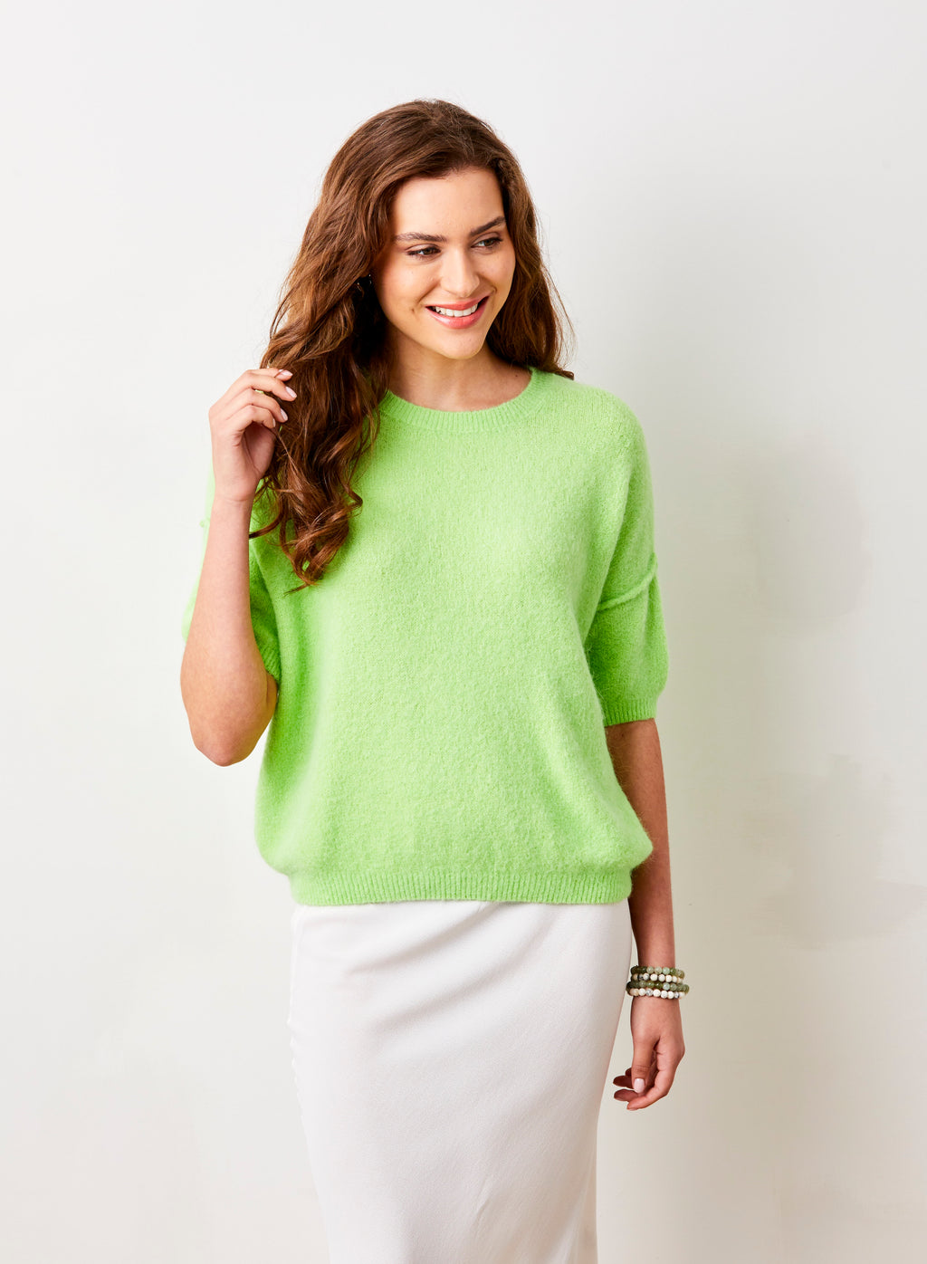 Jesse Baby Alpaca 3/4 Sleeve Knit Sweater