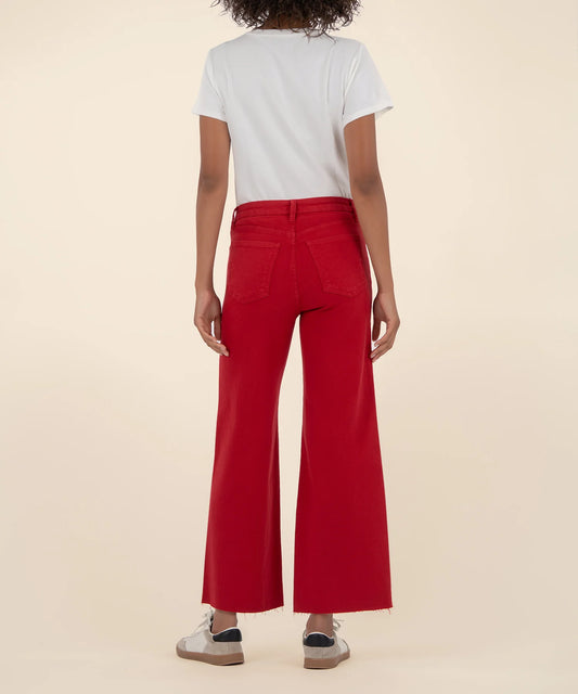 Meg High Rise Raw Hem Wide Leg