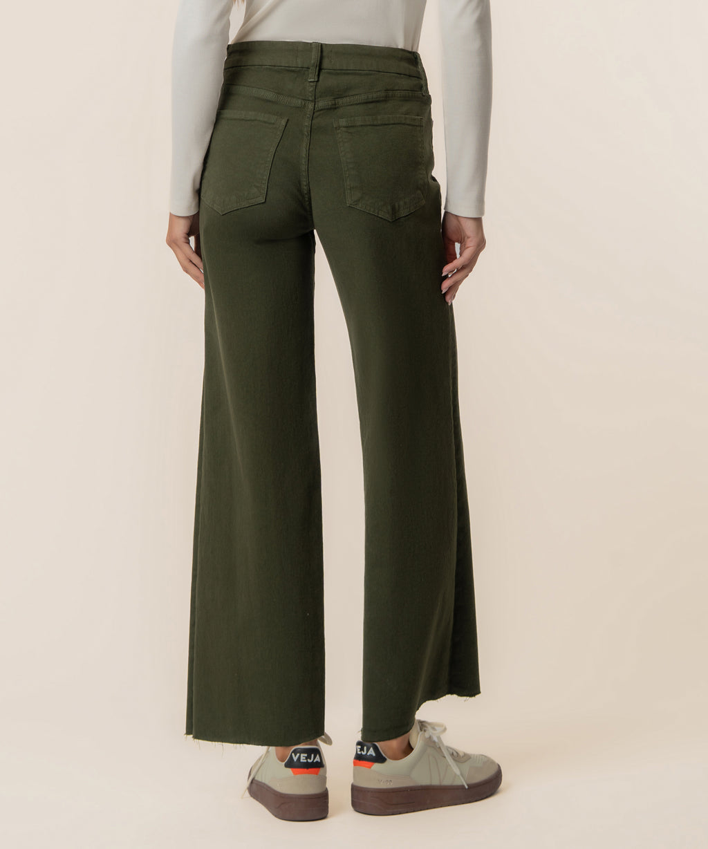 Meg High Rise Wide Leg Raw Hem