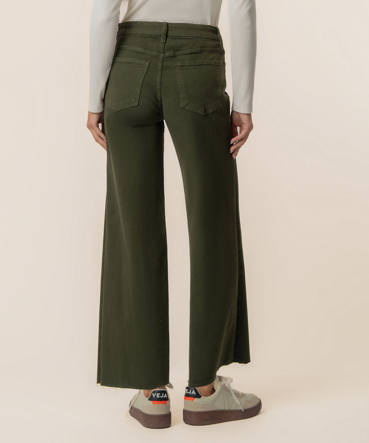 Meg High Rise Wide Leg Raw Hem