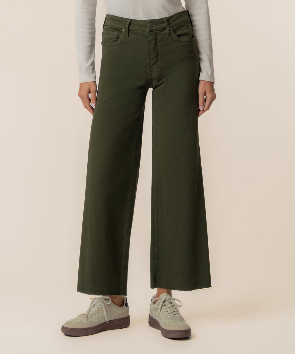 Meg High Rise Wide Leg Raw Hem