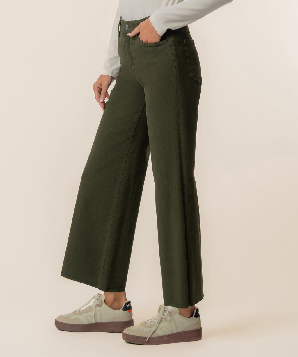 Meg High Rise Wide Leg Raw Hem