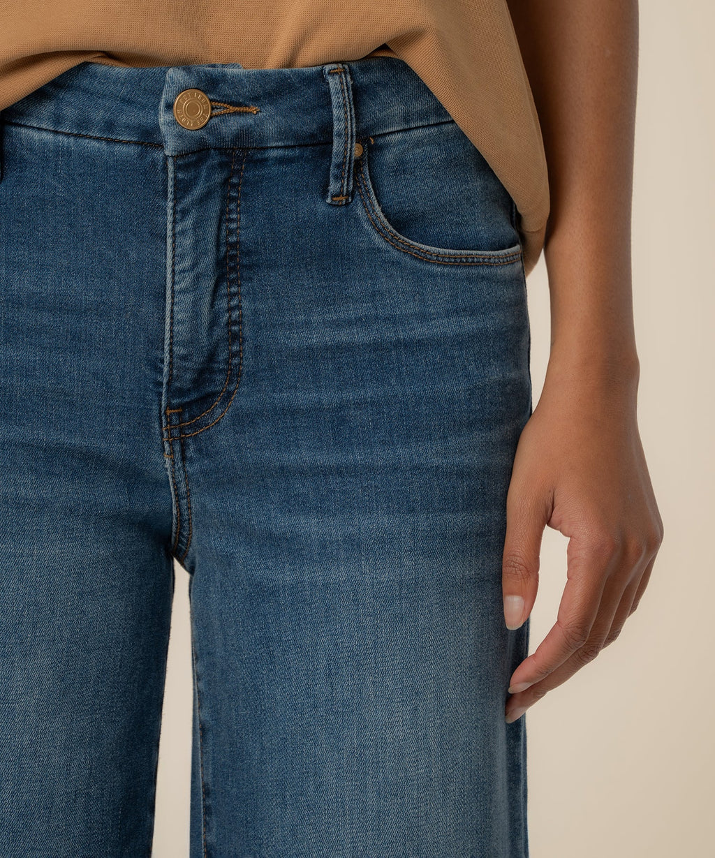 Meg High Rise Wide Leg Raw Hem