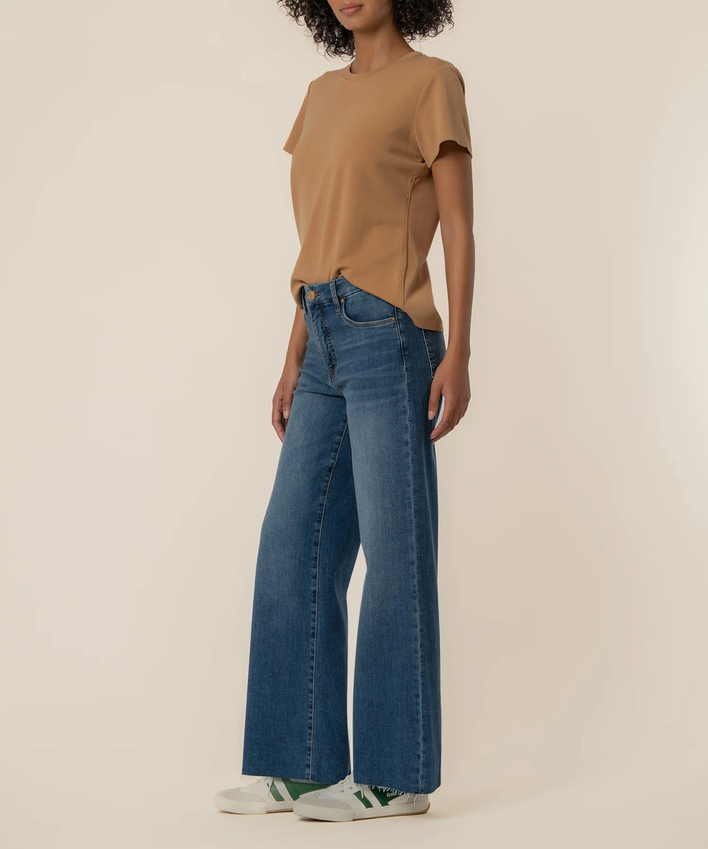 Meg High Rise Wide Leg Raw Hem
