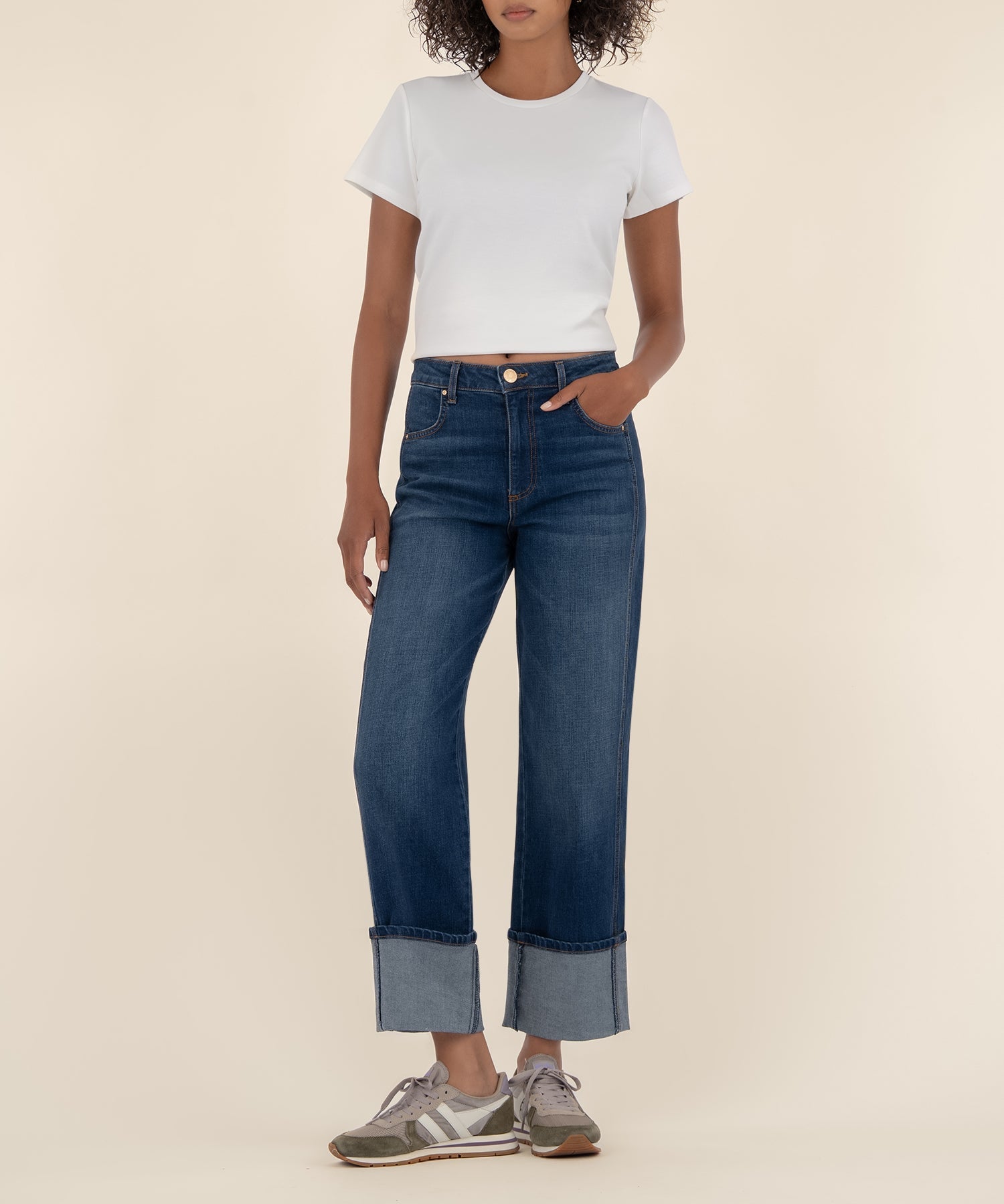 Sienna High Rise Straight Leg Rolled Hem