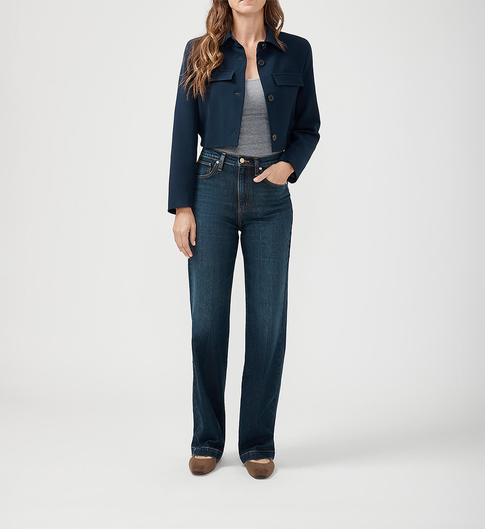 Highly Desirable High Rise Trouser Leg Jeans, Long