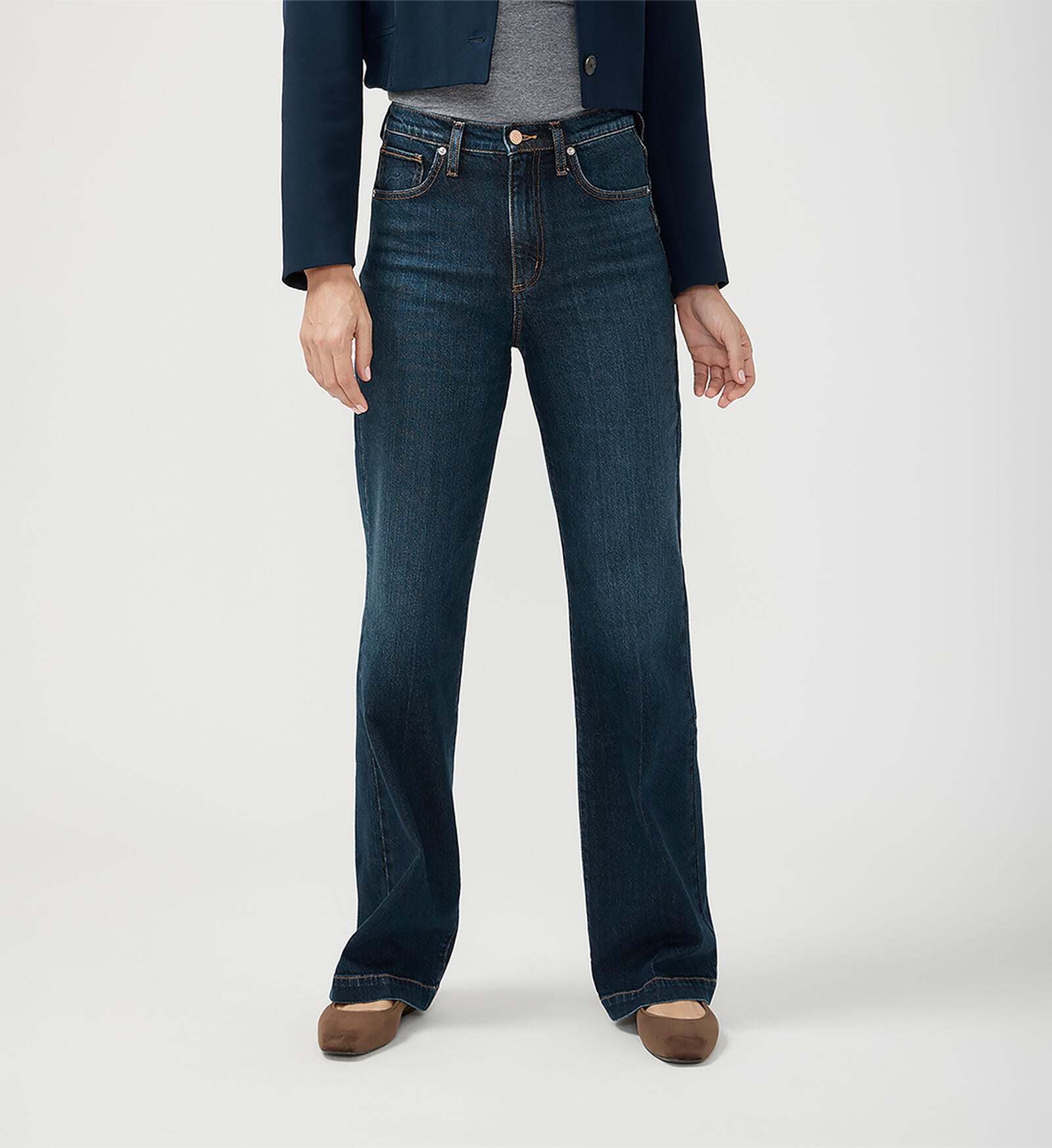 Highly Desirable High Rise Trouser Leg Jeans, Long