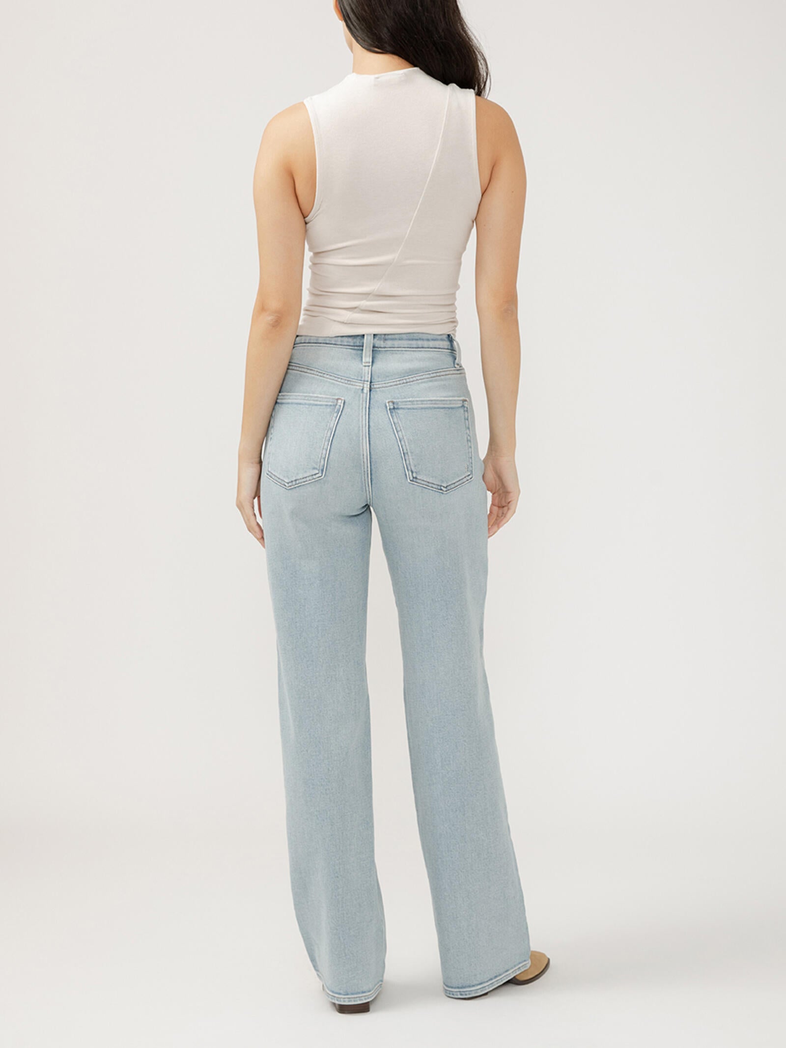 Highly Desirable High Rise Trouser Leg Jeans